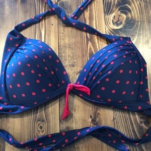 Unique vintage polka dot bikini top XL NWOT